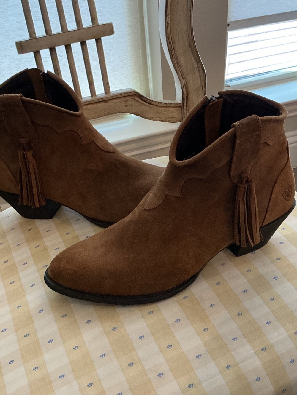 Ariat Ankle Suede Boots With Tassel. Size 11B.